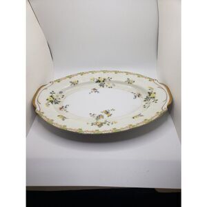 Vintage floral gold trim serving dish made in Japan